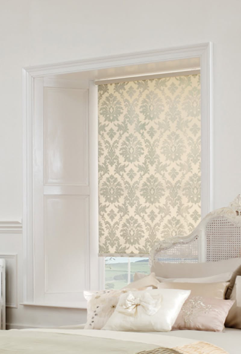 Patterned Roller Blinds Warrington | Made to Measure Blinds Patterned roller blind fitted in bedroom window in Warrington home by Poppy Blinds