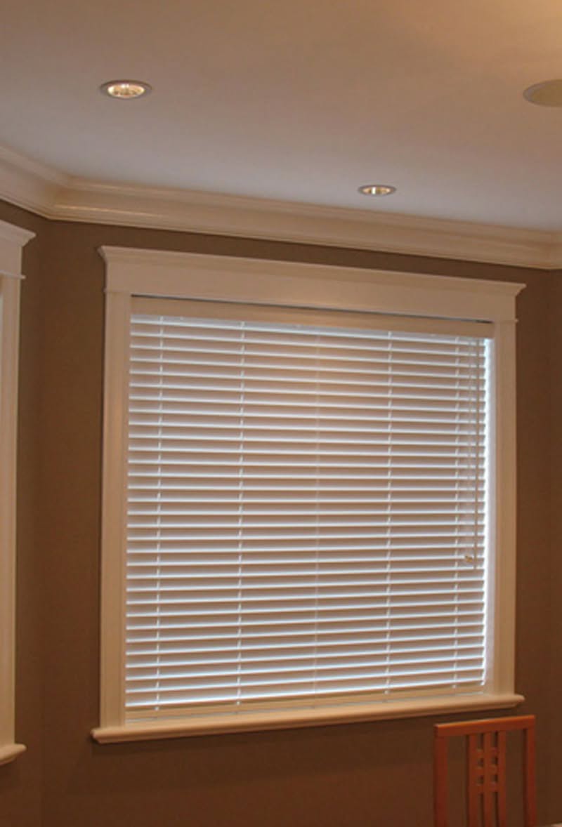 White Wooden Blinds | Made to Measure Wooden Blinds White wooden Venetian blinds fitted to living room window by Poppy Blinds